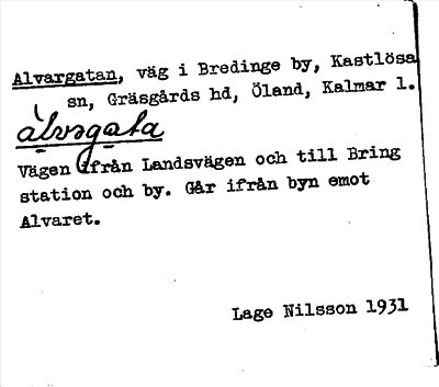 Bild på arkivkortet för arkivposten Alvargatan
