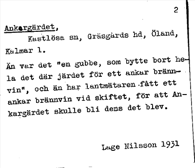 Bild på arkivkortet för arkivposten Ankargärdet