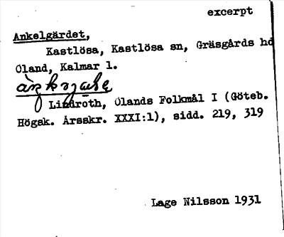 Bild på arkivkortet för arkivposten Ankelgärdet