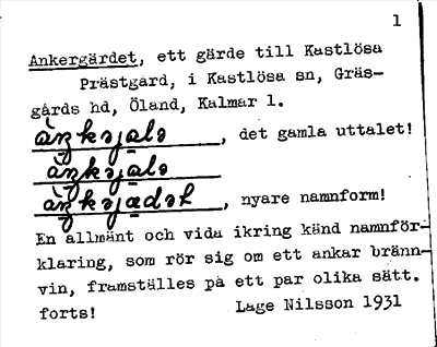 Bild på arkivkortet för arkivposten Ankergärdet