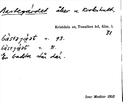 Bild på arkivkortet för arkivposten Bastegärdet