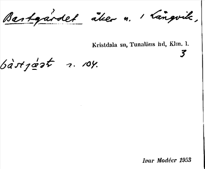 Bild på arkivkortet för arkivposten Bastegärdet