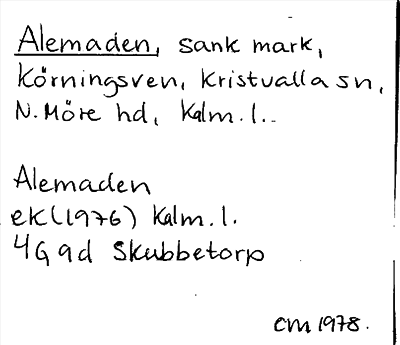 Bild på arkivkortet för arkivposten Alemaden