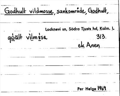 Bild på arkivkortet för arkivposten Godhult vildmosse