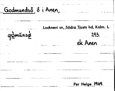 Bild på arkivkortet för arkivposten Godmundsö