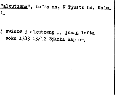 Bild på arkivkortet för arkivposten »algutzæng»