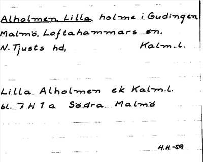Bild på arkivkortet för arkivposten Alholmen, Lilla
