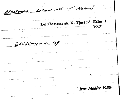 Bild på arkivkortet för arkivposten Alholmen