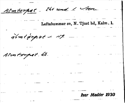 Bild på arkivkortet för arkivposten Almtorpet
