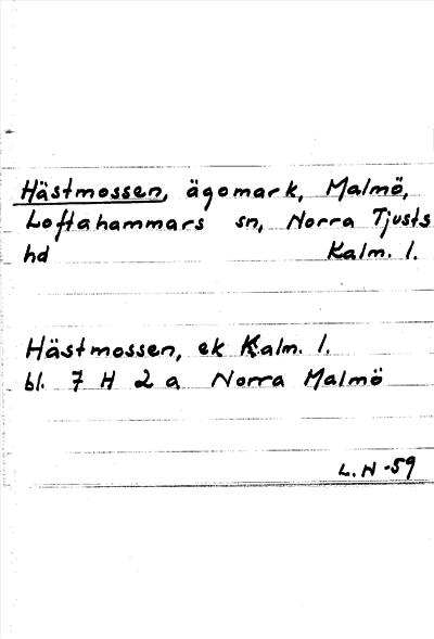 Bild på arkivkortet för arkivposten Hästmossen