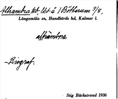 Bild på arkivkortet för arkivposten Alhambra