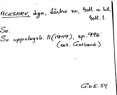 Bild på arkivkortet för arkivposten Acksarv