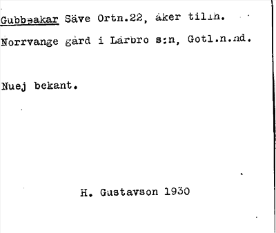 Bild på arkivkortet för arkivposten Gubb-akar