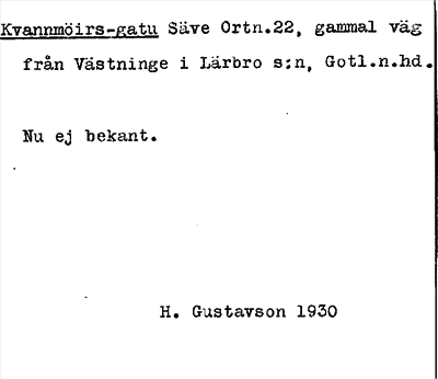Bild på arkivkortet för arkivposten Kvannmöirs-gatu
