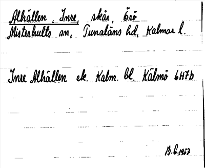 Bild på arkivkortet för arkivposten Alhällen, Inre
