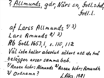 Bild på arkivkortet för arkivposten ?Allmunds