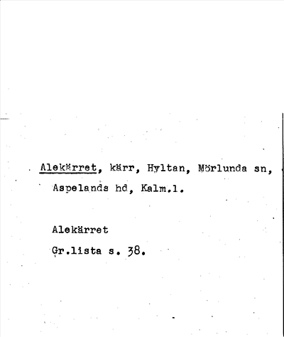 Bild på arkivkortet för arkivposten Alekärret