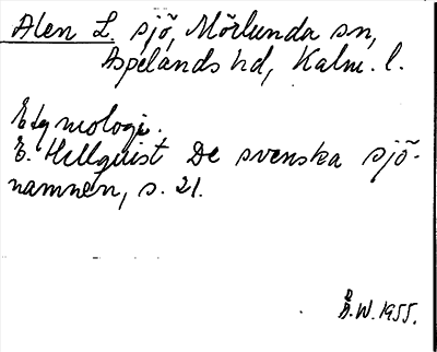 Bild på arkivkortet för arkivposten Alen L.