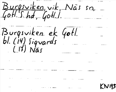 Bild på arkivkortet för arkivposten Burgsviken