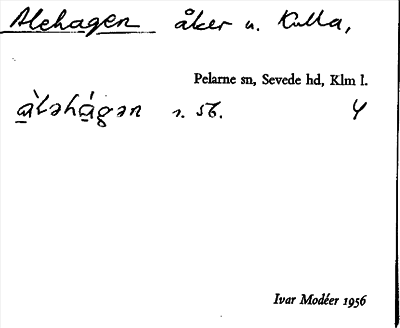Bild på arkivkortet för arkivposten Alehagen