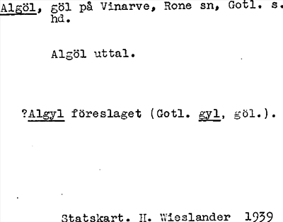 Bild på arkivkortet för arkivposten Algöl