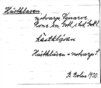 Bild på arkivkortet för arkivposten Hästklasen