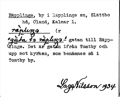 Bild på arkivkortet för arkivposten Räpplinge
