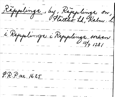 Bild på arkivkortet för arkivposten Räpplinge