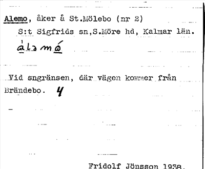 Bild på arkivkortet för arkivposten Alemo