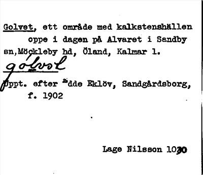 Bild på arkivkortet för arkivposten Golvet