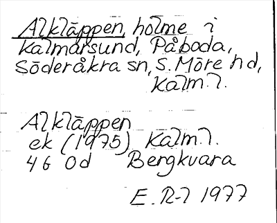 Bild på arkivkortet för arkivposten Alkläppen