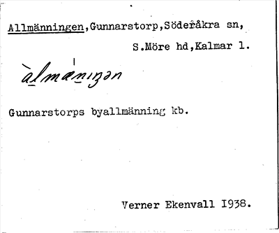 Bild på arkivkortet för arkivposten Allmänningen