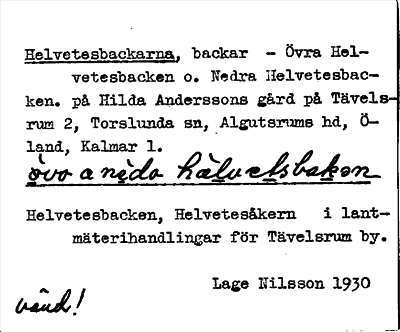 Bild på arkivkortet för arkivposten Helvetesbackarna