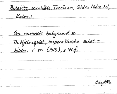 Bild på arkivkortet för arkivposten Bidalite