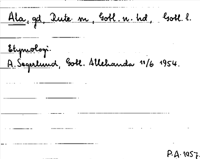 Bild på arkivkortet för arkivposten Ala