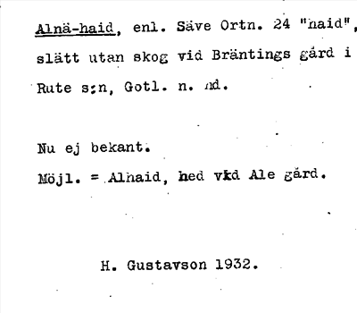 Bild på arkivkortet för arkivposten Alnä-haid