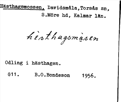 Bild på arkivkortet för arkivposten Hästhagsmossen