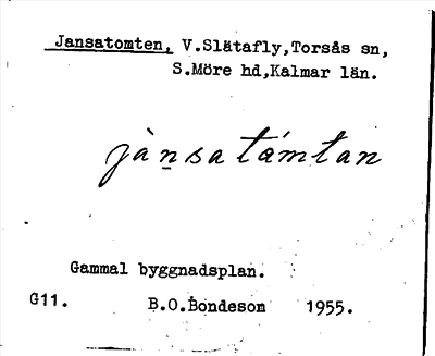 Bild på arkivkortet för arkivposten Jansatomten