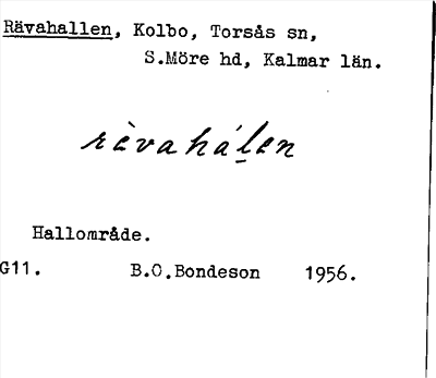 Bild på arkivkortet för arkivposten Rävahallen