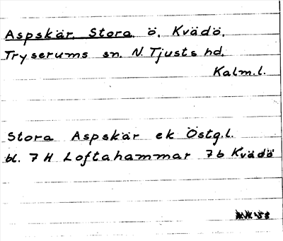 Bild på arkivkortet för arkivposten Aspskär, Stora