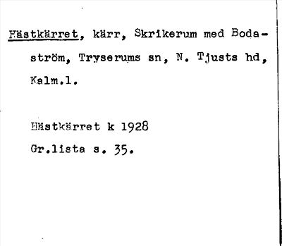 Bild på arkivkortet för arkivposten Hästkärret