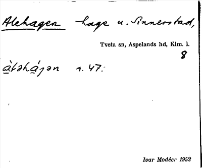 Bild på arkivkortet för arkivposten Alehagen