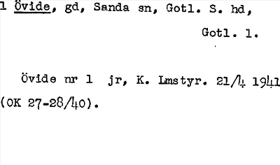 Bild på arkivkortet för arkivposten Övide