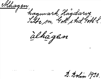 Bild på arkivkortet för arkivposten Alhagen