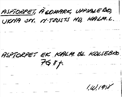 Bild på arkivkortet för arkivposten Asptorpet