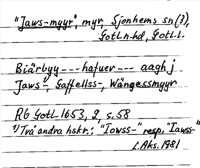 Bild på arkivkortet för arkivposten »Jaws-myyr»