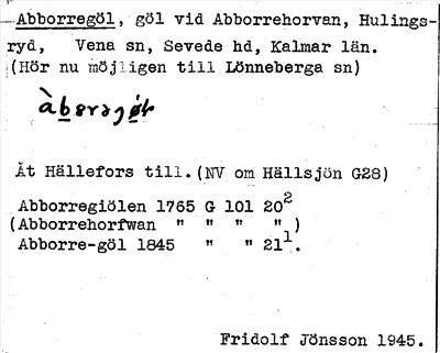 Bild på arkivkortet för arkivposten Abborregöl