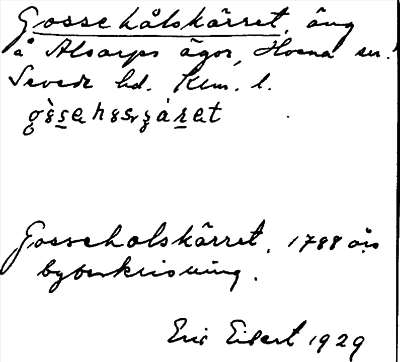 Bild på arkivkortet för arkivposten Gossehålskärret