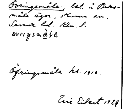 Bild på arkivkortet för arkivposten Övringsmåla