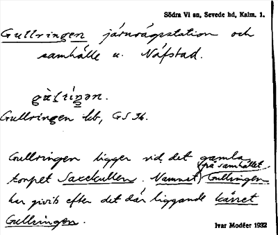 Bild på arkivkortet för arkivposten Gullringen